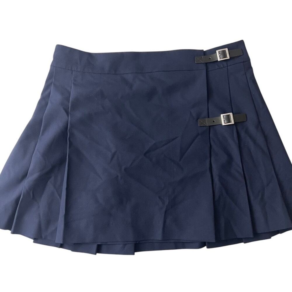 Sunday Best Aritzia Pleated Skirt Short Academia School Girl Size 6 Navy Preppy